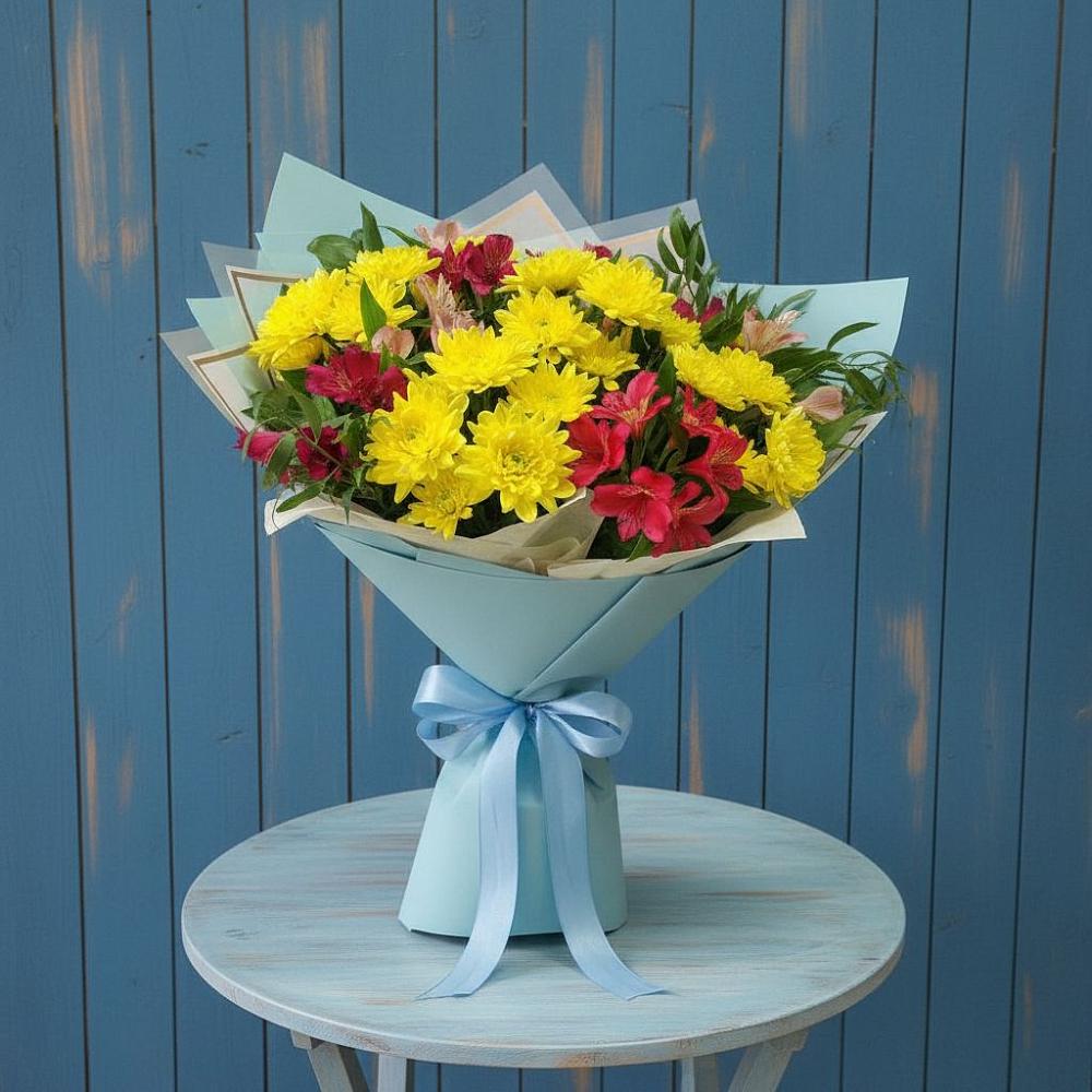 Букет цветов из: Альстромерии и Хризантемы в Могоче