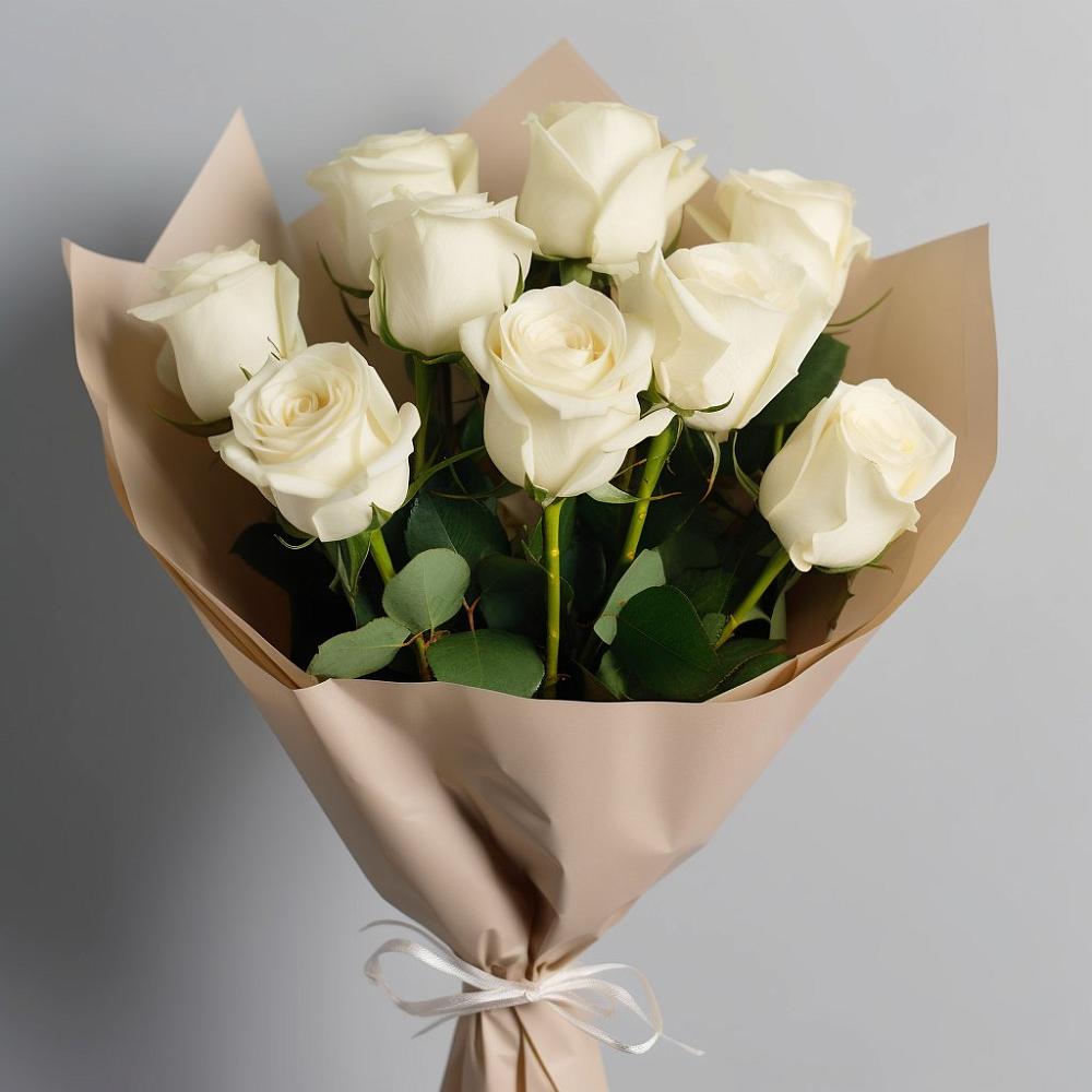 Букет 9 Белых роз Эдлесс Лав в Могоче