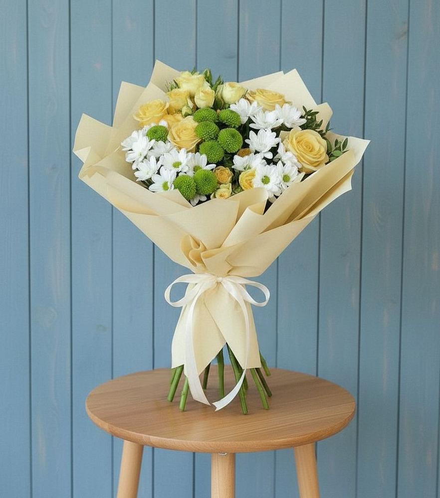 Букет цветов из: Хризантемы и Розы в Могоче