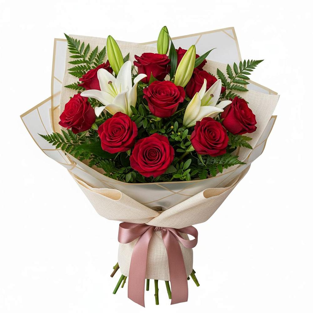 Букет цветов из: Лилии и Розы в Могоче