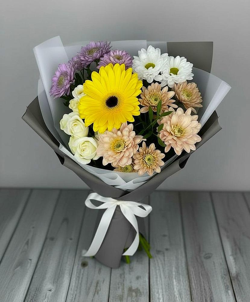 Букет цветов из: Розы, Герберы и Хризантемы в Могоче