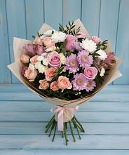 Букет цветов из:  Хризантемы, Розы и Альстромерии в Могоче